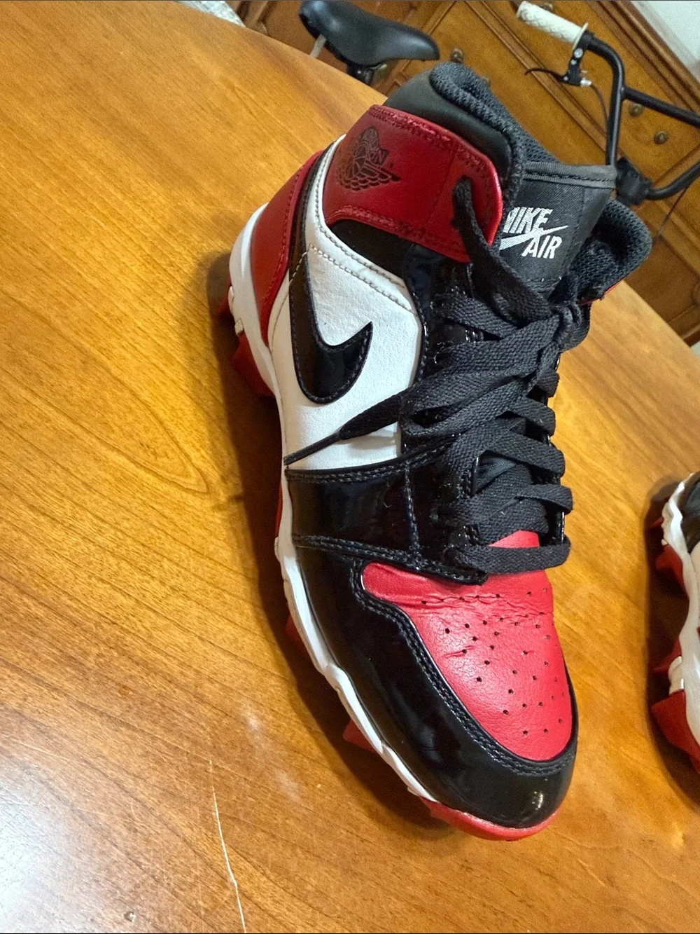 Nike Kids Red Black White High-Top Sneakers